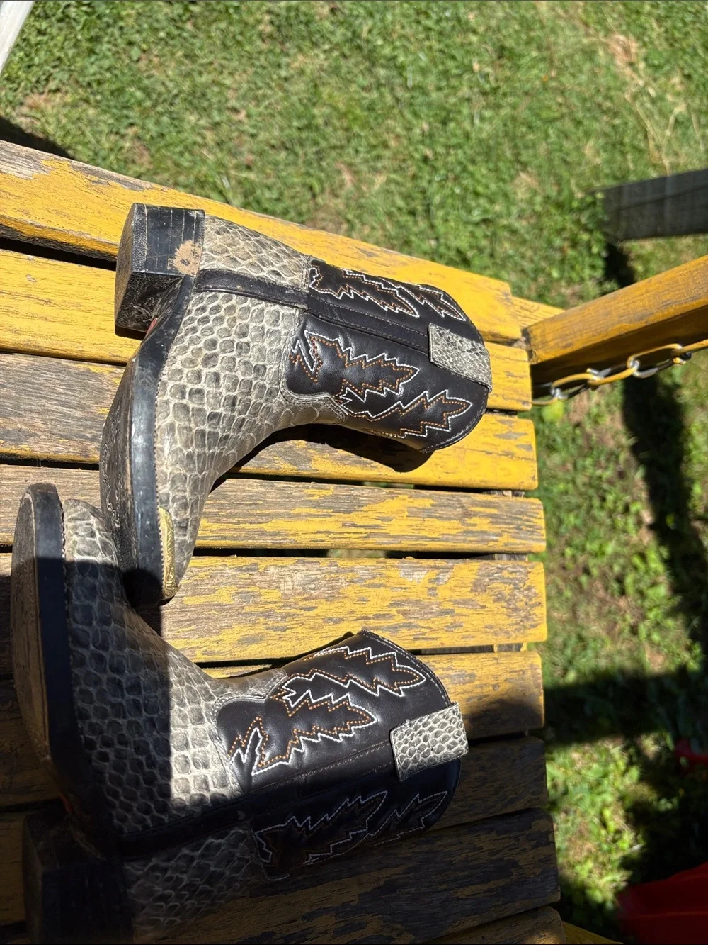 Durango Natural Snakeskin-Textured Kids' Boot authentic